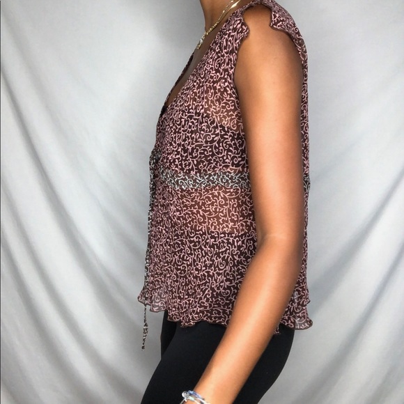 Jonathan Martin Studio sheer blouse Top - Picture 3 of 7